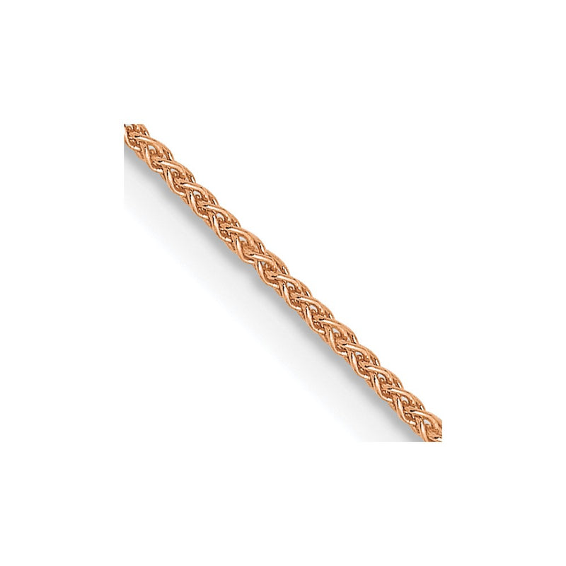 22 Inch 14K Rose Gold .8mm Spiga Chain Necklace