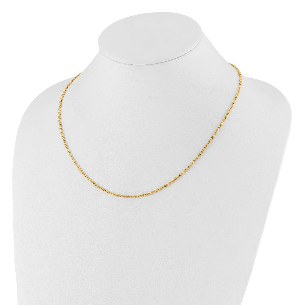 22 Inch 14K Adjustable 2.5mm Semi-Solid D/C Cable Chain Necklace