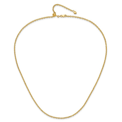 30 Inch 14K Adjustable 2.5mm Semi-Solid D/C Cable Chain Necklace