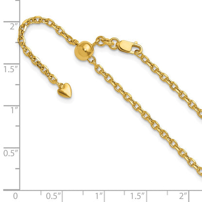 30 Inch 14K Adjustable 2.5mm Semi-Solid D/C Cable Chain Necklace