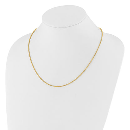 30 Inch 14K Adjustable 1.6mm Semi-Solid Spiga Chain Necklace