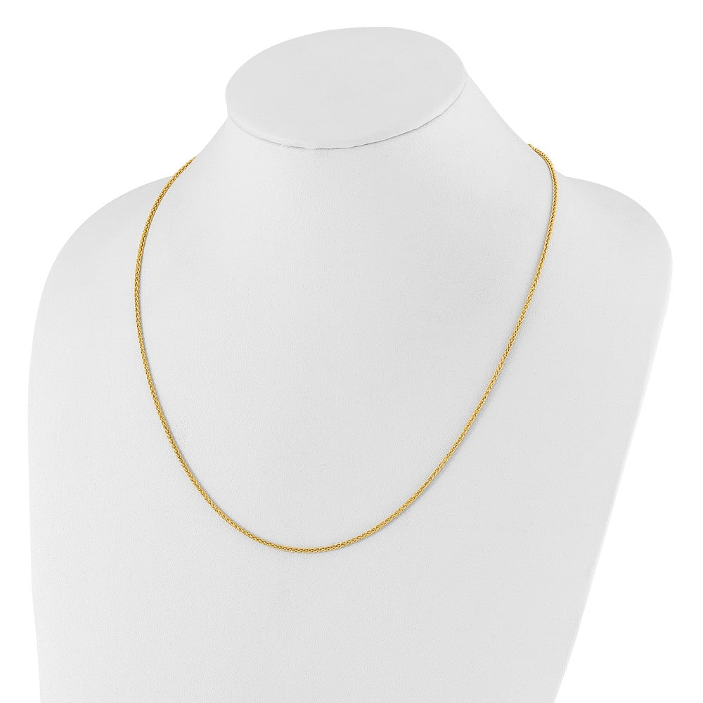 26 Inch 14K Yellow Gold Adjustable 1.6mm Semi Solid Spiga Chain Necklace