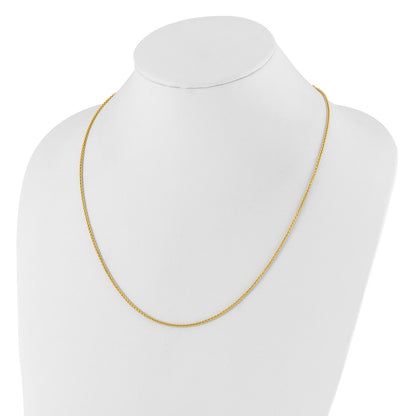 26 Inch 14K Yellow Gold Adjustable 1.6mm Semi Solid Spiga Chain Necklace