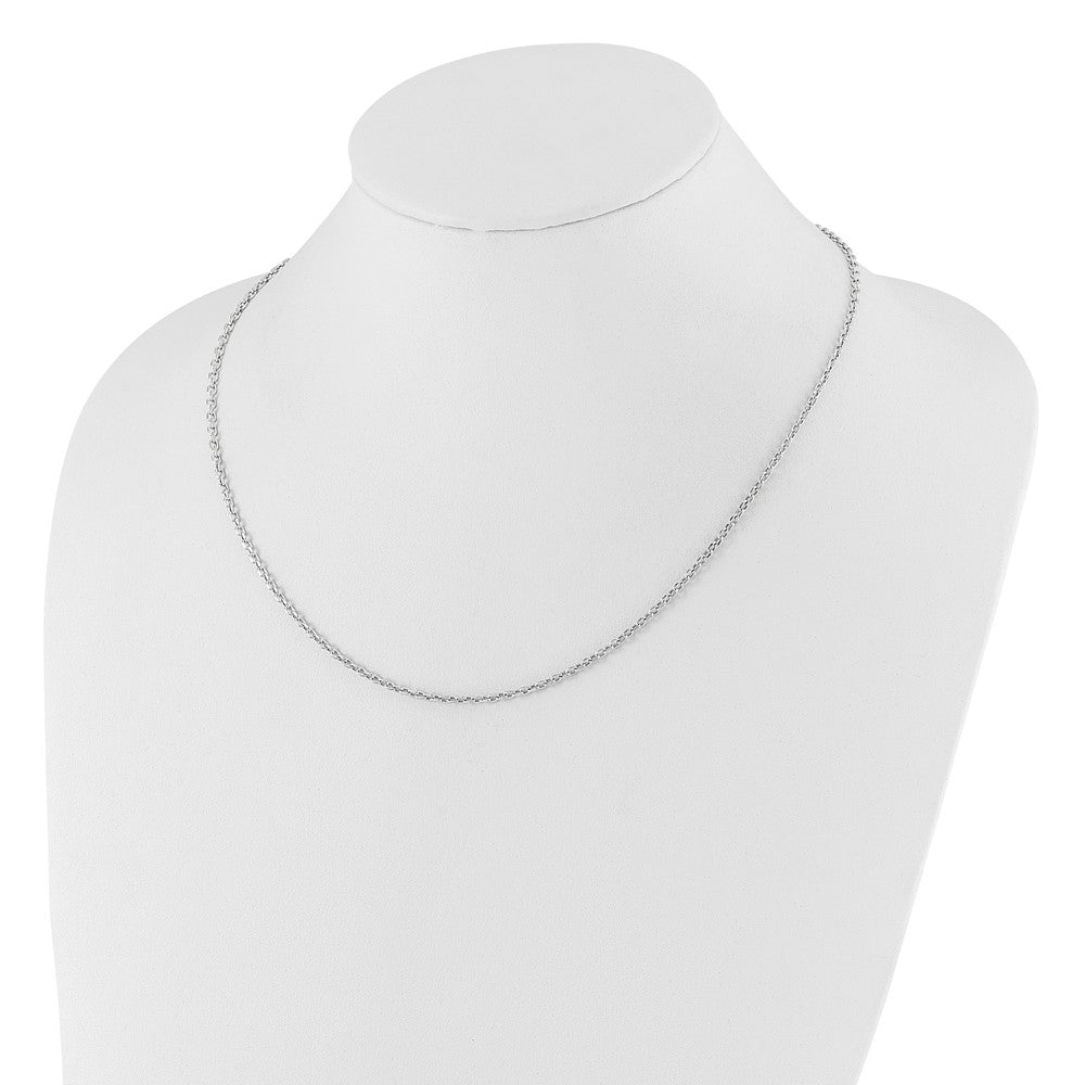 30 Inch 14K White Gold Adjustable 2.5mm Semi-Solid D/C Cable Chain Necklace
