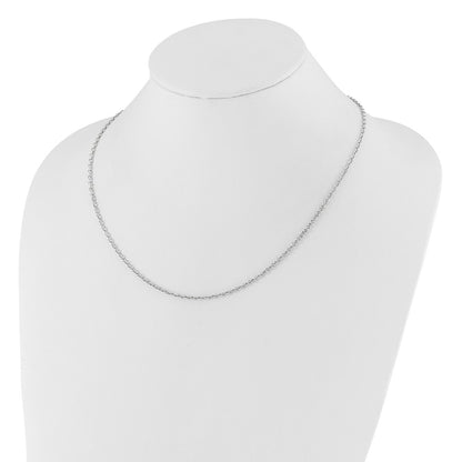 30 Inch 14K White Gold Adjustable 2.5mm Semi-Solid D/C Cable Chain Necklace