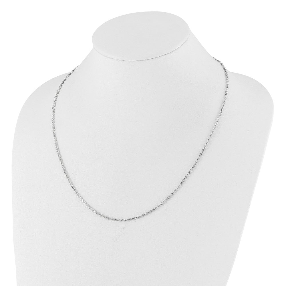 30 Inch 14K White Gold Adjustable 2.5mm Semi-Solid D/C Cable Chain Necklace
