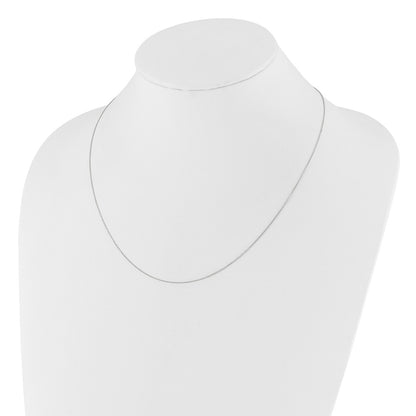 22 Inch 14K White Gold Adjustable 1mm D/C Cable Chain Necklace