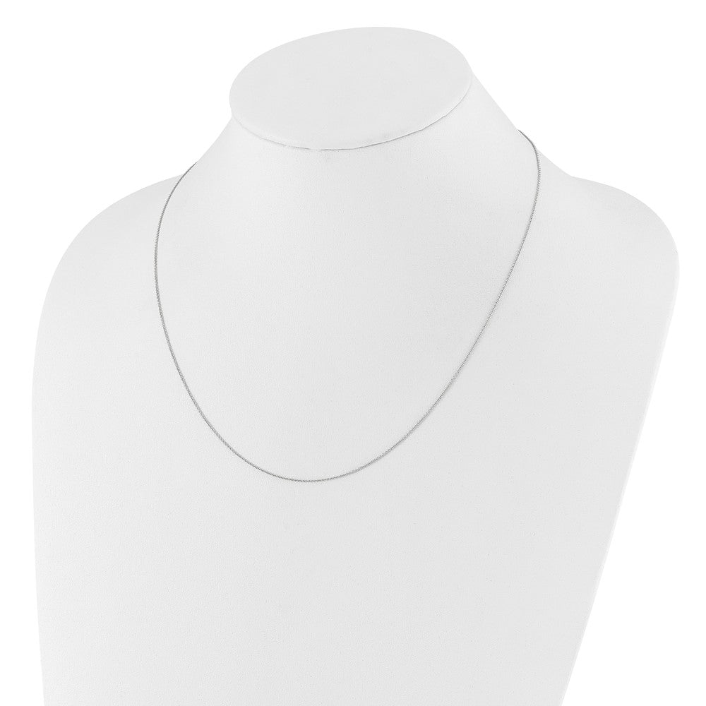 30 Inch 14K White Gold Adjustable .7mm Round Cable Chain Necklace