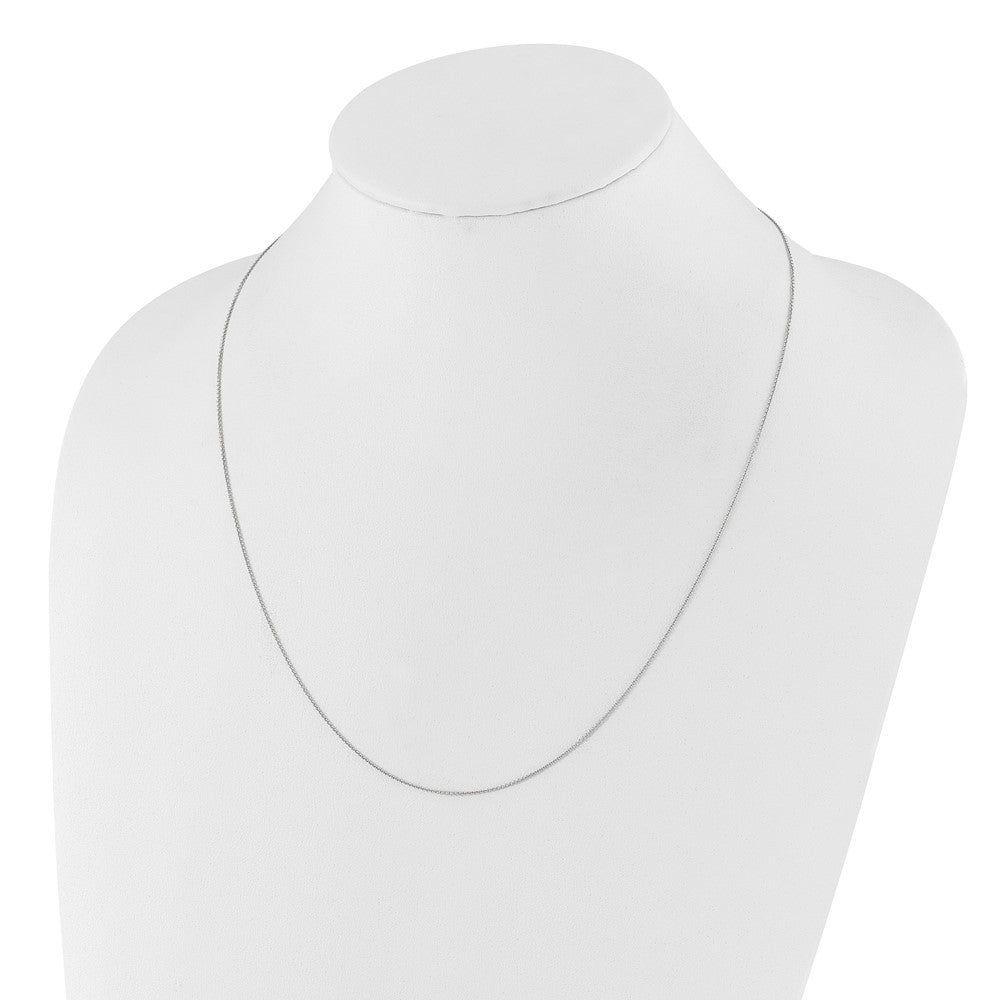 30 Inch 14K White Gold Adjustable .7mm Round Cable Chain Necklace