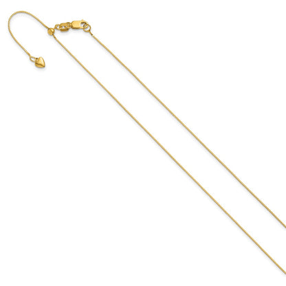 3 Inch 14K Yellow Gold Adjustable .55mm Baby Box Chain Necklace