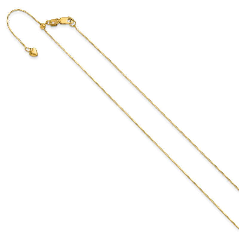 3 Inch 14K Yellow Gold Adjustable .55mm Baby Box Chain Necklace