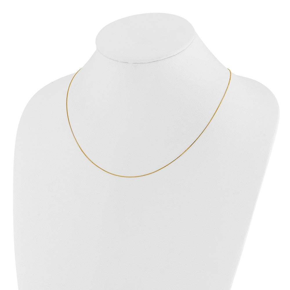 3 Inch 14K Yellow Gold Adjustable .55mm Baby Box Chain Necklace