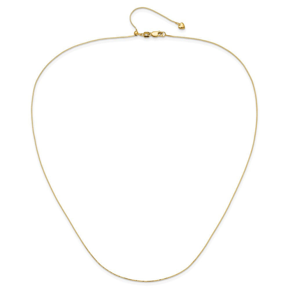 3 Inch 14K Yellow Gold Adjustable .55mm Baby Box Chain Necklace