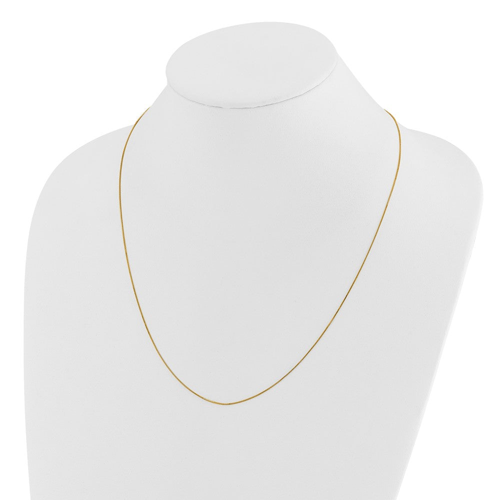 3 Inch 14K Yellow Gold Adjustable .55mm Baby Box Chain Necklace