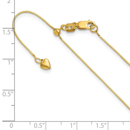 3 Inch 14K Yellow Gold Adjustable .55mm Baby Box Chain Necklace
