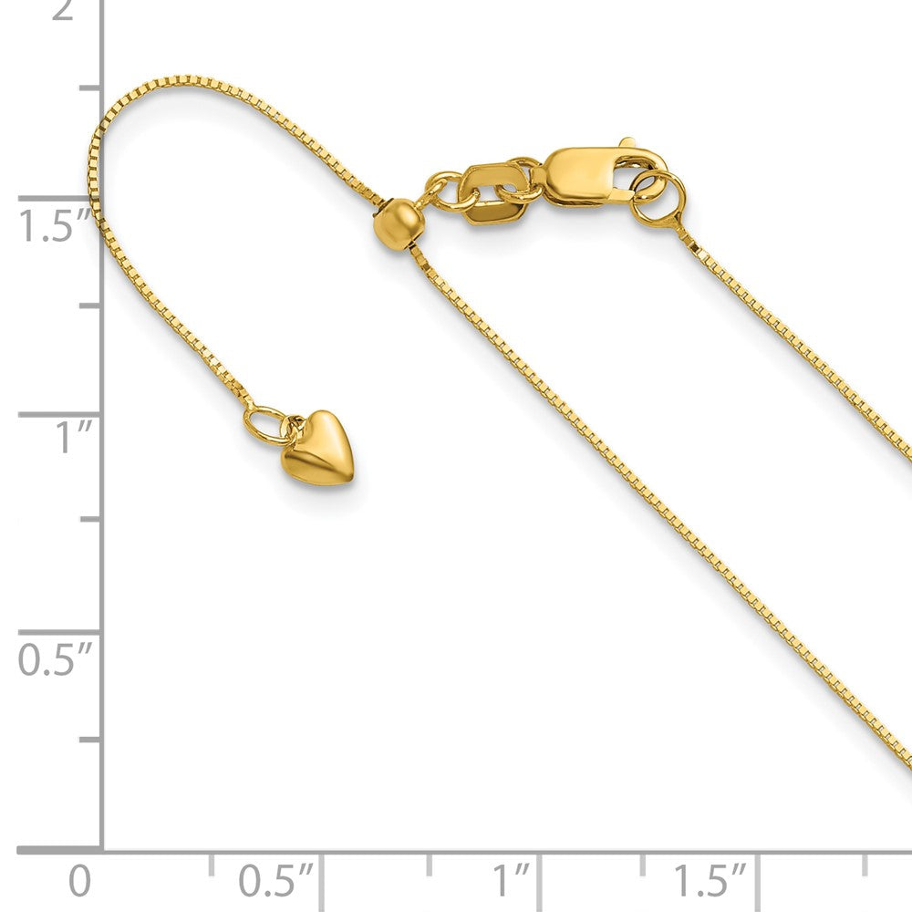 22 Inch 14K Adjustable .55mm Baby Box Chain Necklace