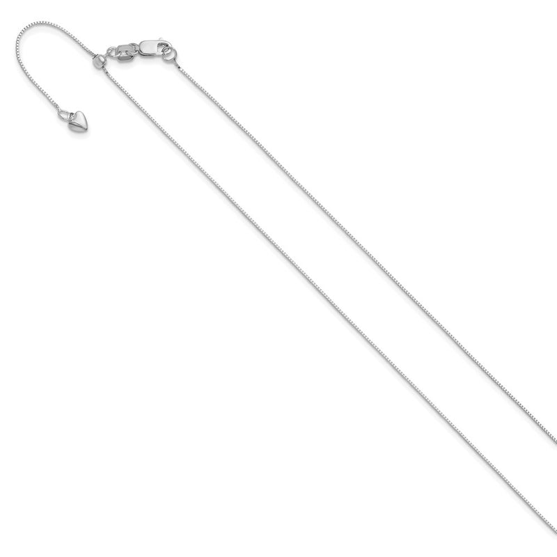26 Inch 14K White Gold Adjustable .55mm Baby Box Chain Necklace