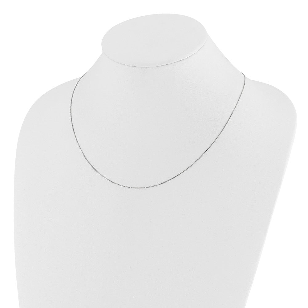 22 Inch 14K White Gold Adjustable .55mm Baby Box Chain Necklace