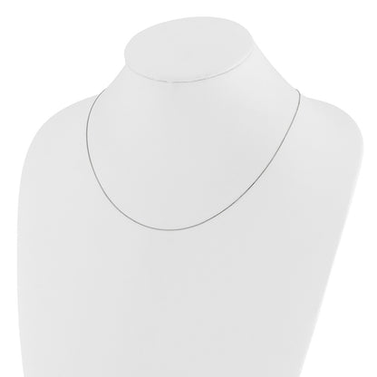 22 Inch 14K White Gold Adjustable .55mm Baby Box Chain Necklace