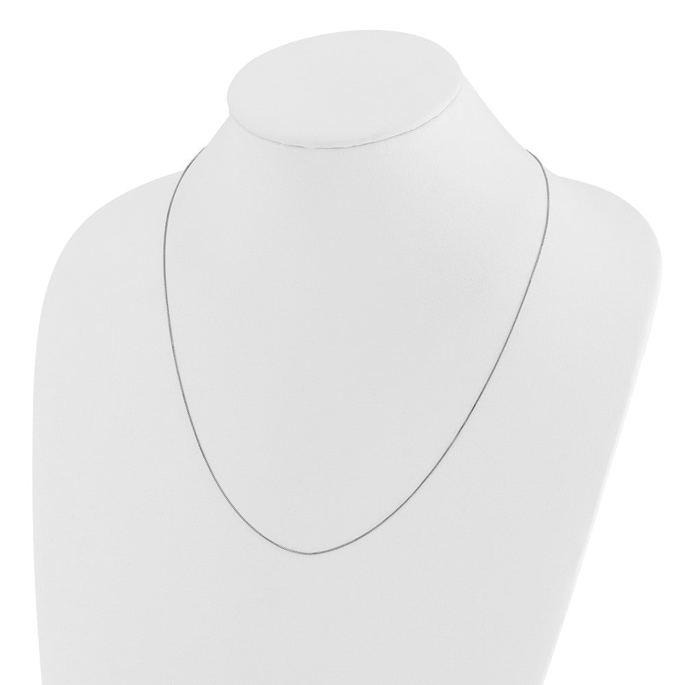 22 Inch 14K White Gold Adjustable .55mm Baby Box Chain Necklace