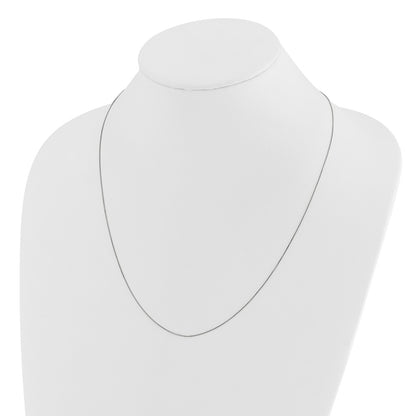 3 Inch 14K White Gold Adjustable .55mm Baby Box Chain Necklace