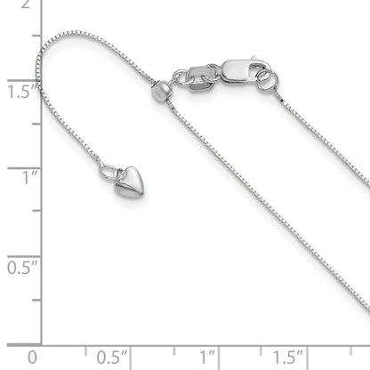 22 Inch 14K White Gold Adjustable .55mm Baby Box Chain Necklace