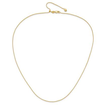 26 Inch 14K Yellow Gold Adjustable .85mm Wheat Chain Necklace
