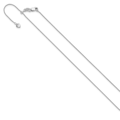 26 Inch 14K White Gold Adjustable .85mm Wheat Chain Necklace