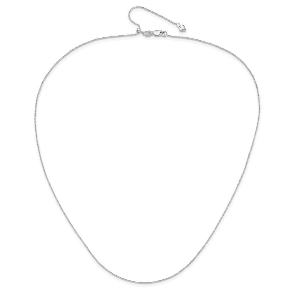 26 Inch 14K White Gold Adjustable .85mm Wheat Chain Necklace