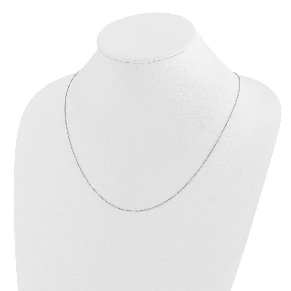 3 Inch 14K White Gold Adjustable .85mm Wheat Chain Necklace