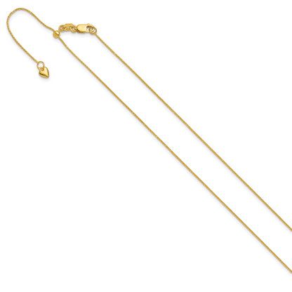 22 Inch 14K Adjustable .8mm D/C Wheat Chain Necklace