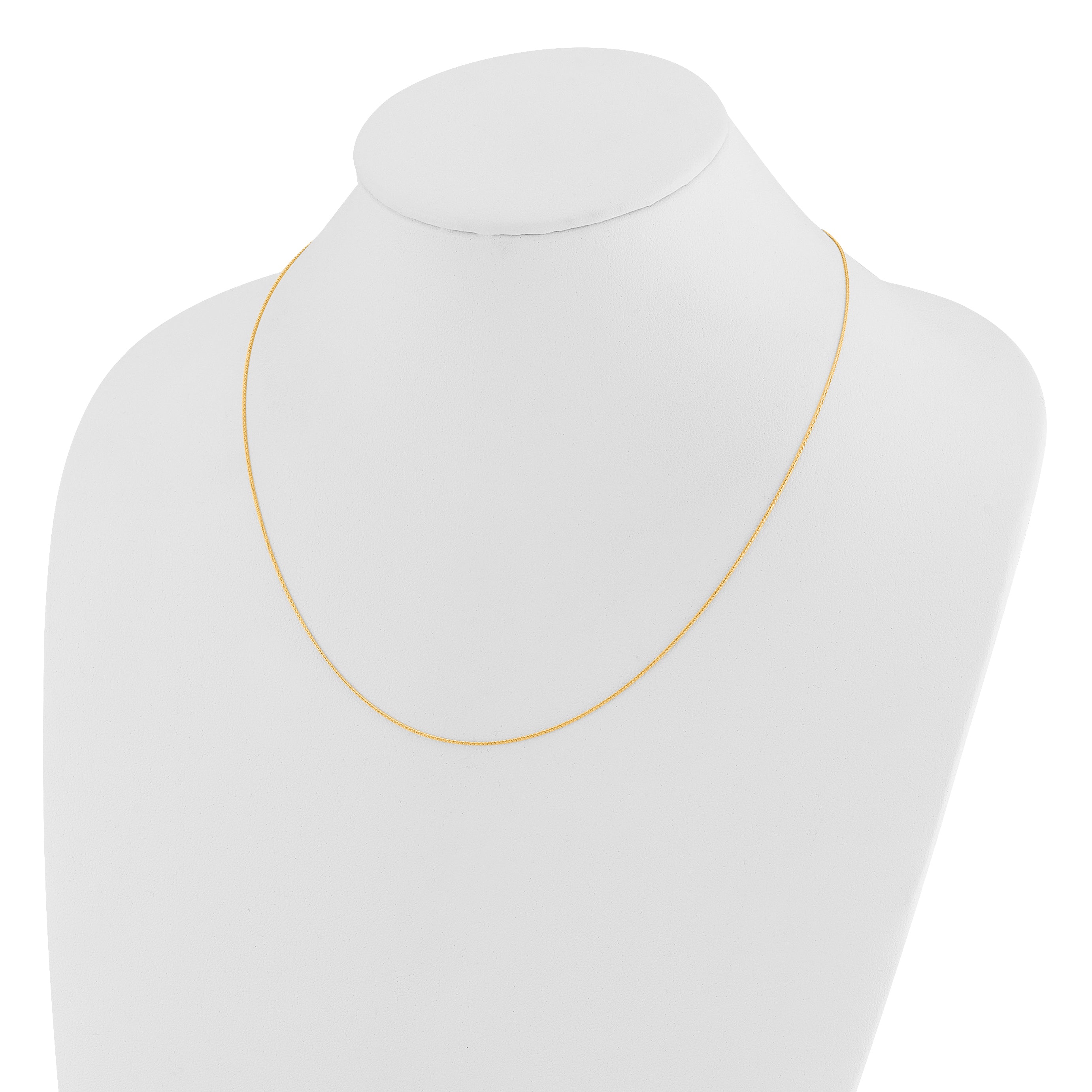 22 Inch 14K Adjustable .8mm D/C Wheat Chain Necklace