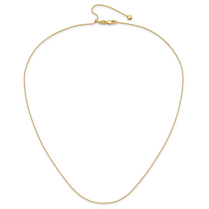22 Inch 14K Adjustable .8mm D/C Wheat Chain Necklace