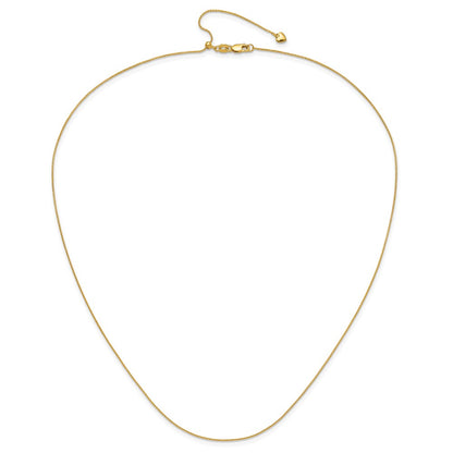 22 Inch 14K Adjustable .8mm D/C Wheat Chain Necklace
