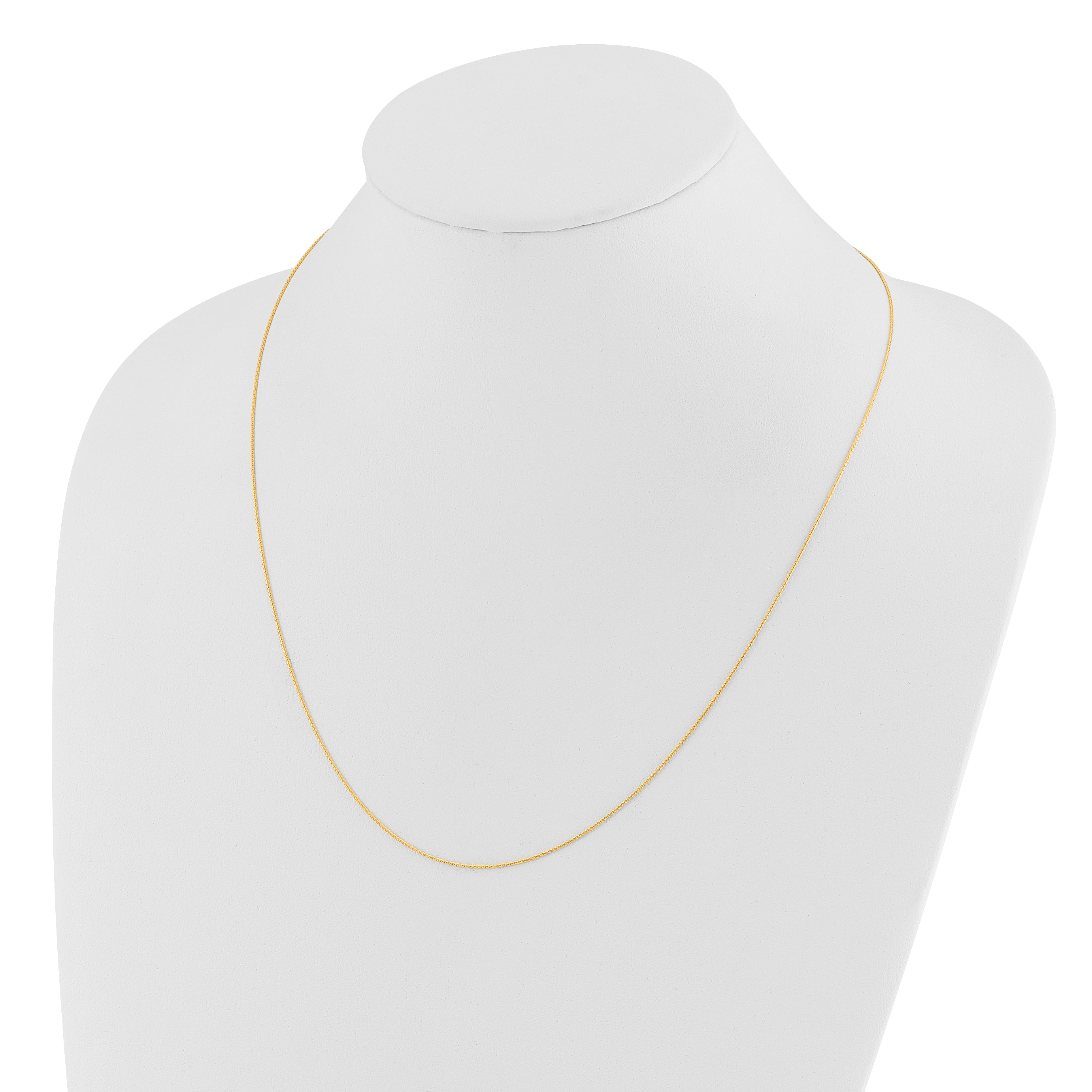 22 Inch 14K Adjustable .8mm D/C Wheat Chain Necklace