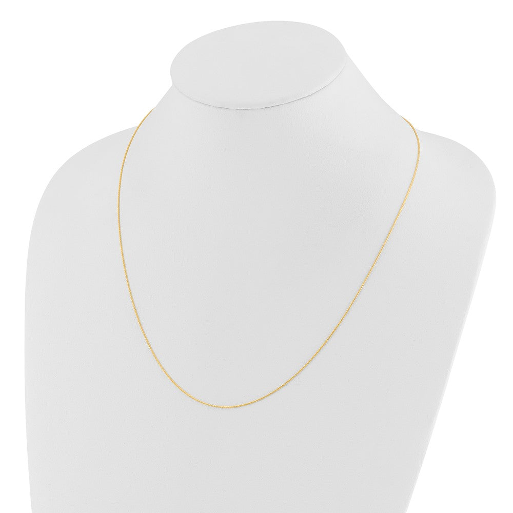 22 Inch 14K Adjustable .8mm D/C Wheat Chain Necklace