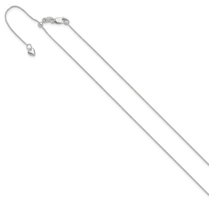 3 Inch 14K White Gold Adjustable .8mm D/C Wheat Chain Necklace