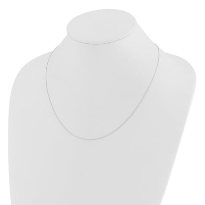 22 Inch 14K White Gold Adjustable .8mm D/C Wheat Chain Necklace