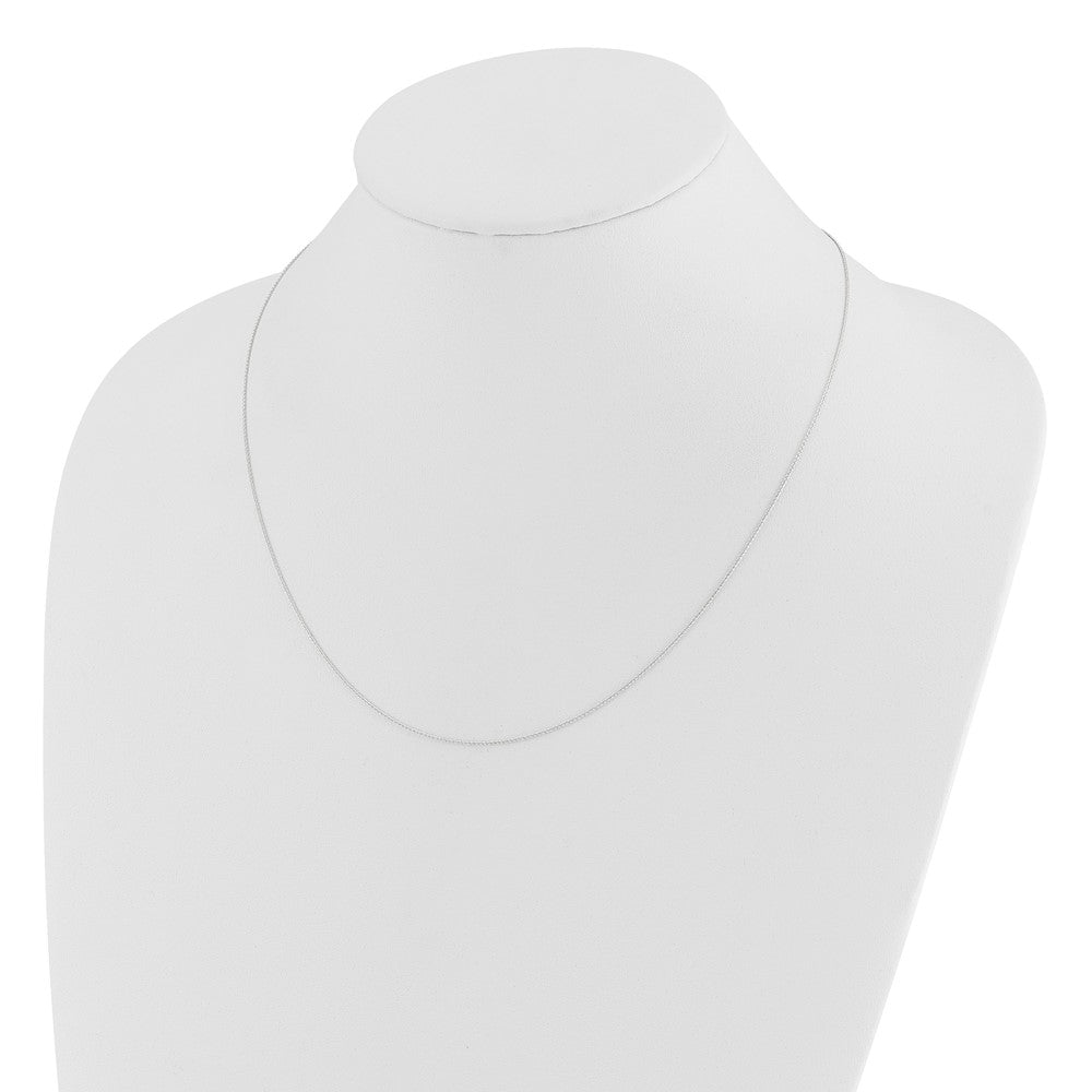 3 Inch 14K White Gold Adjustable .8mm D/C Wheat Chain Necklace