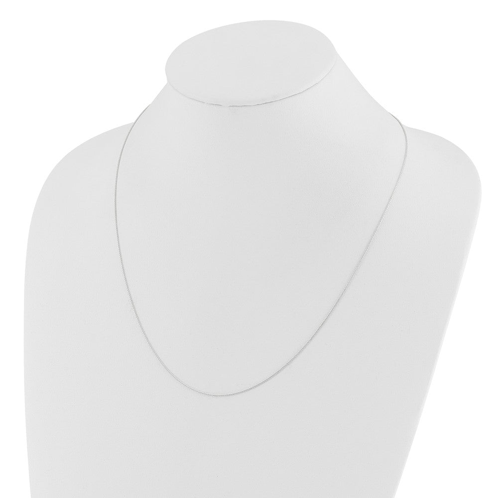 22 Inch 14K White Gold Adjustable .8mm D/C Wheat Chain Necklace