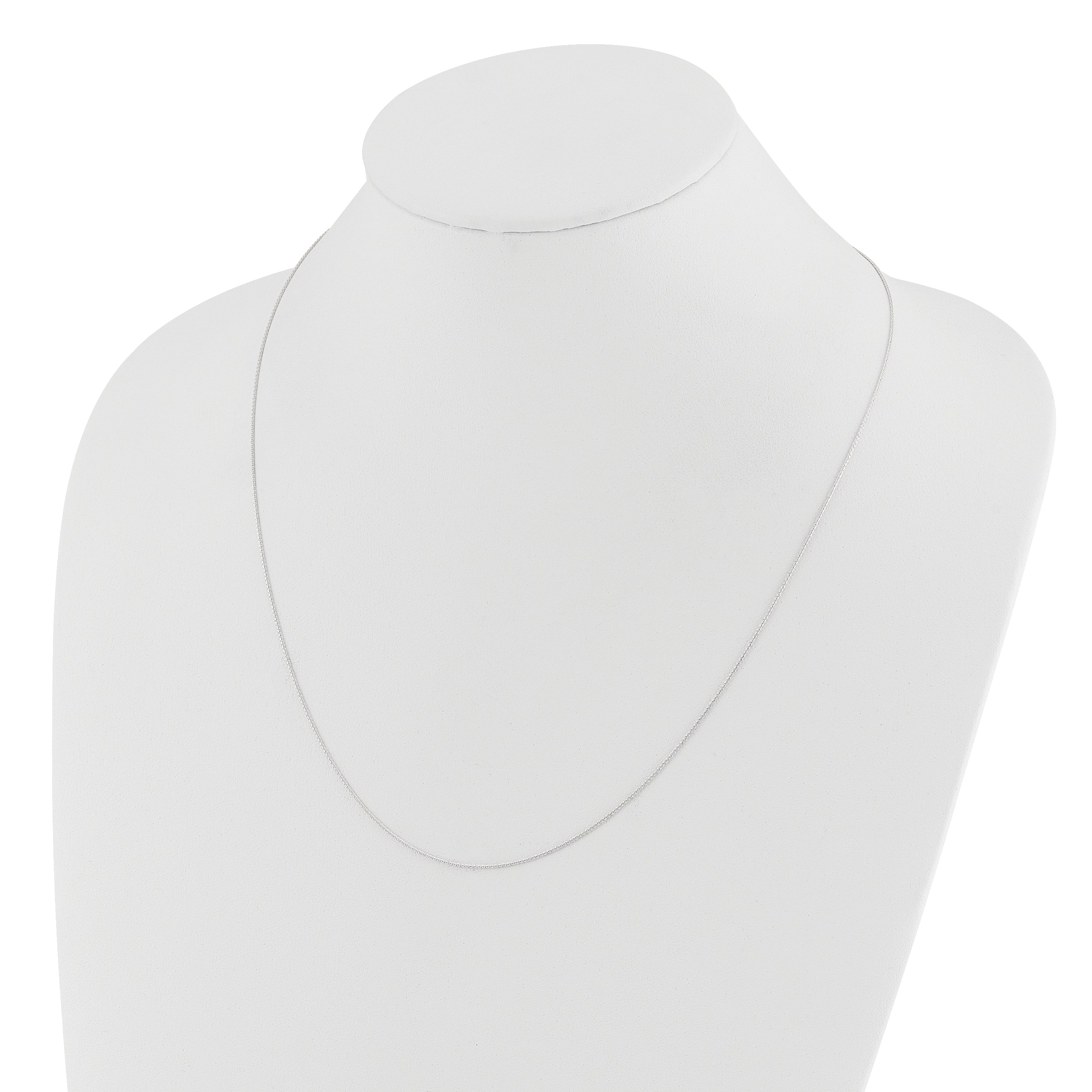 3 Inch 14K White Gold Adjustable .8mm D/C Wheat Chain Necklace