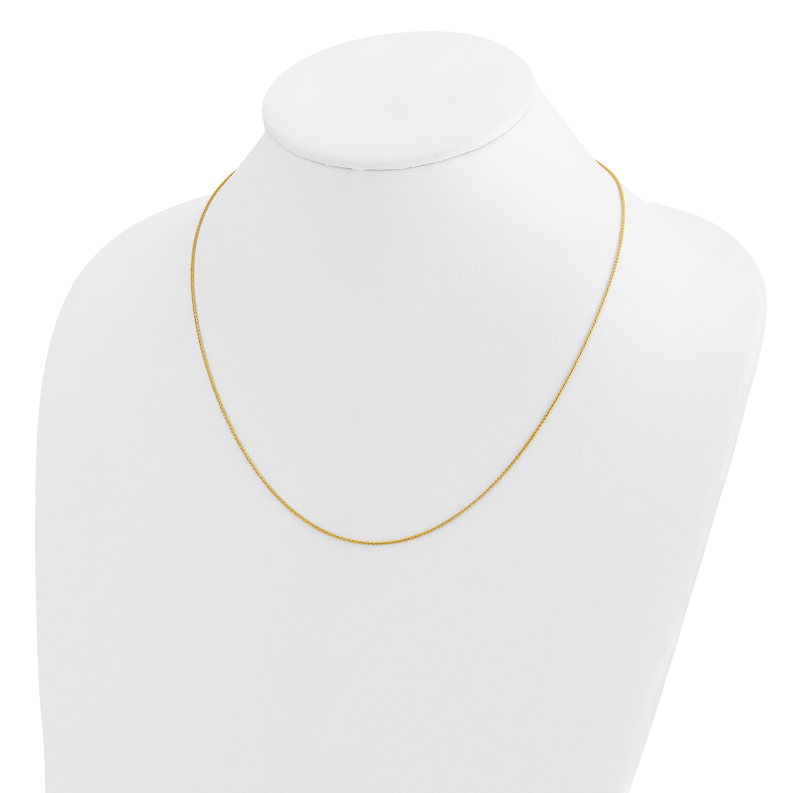 26 Inch 14K Yellow Gold Adjustable .95mm D/C Wheat Chain Necklace