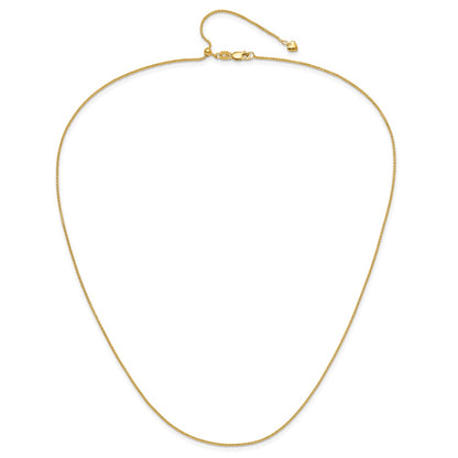 3 Inch 14K Yellow Gold Adjustable .95mm D/C Wheat Chain Necklace