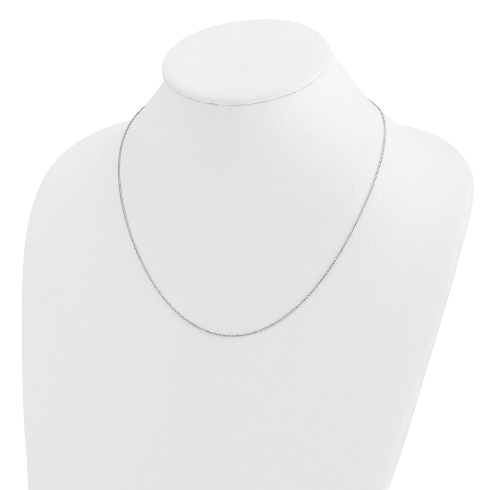 3 Inch 14K White Gold Adjustable .95mm D/C Wheat Chain Necklace