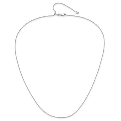 26 Inch 14K White Gold Adjustable .95mm D/C Wheat Chain Necklace