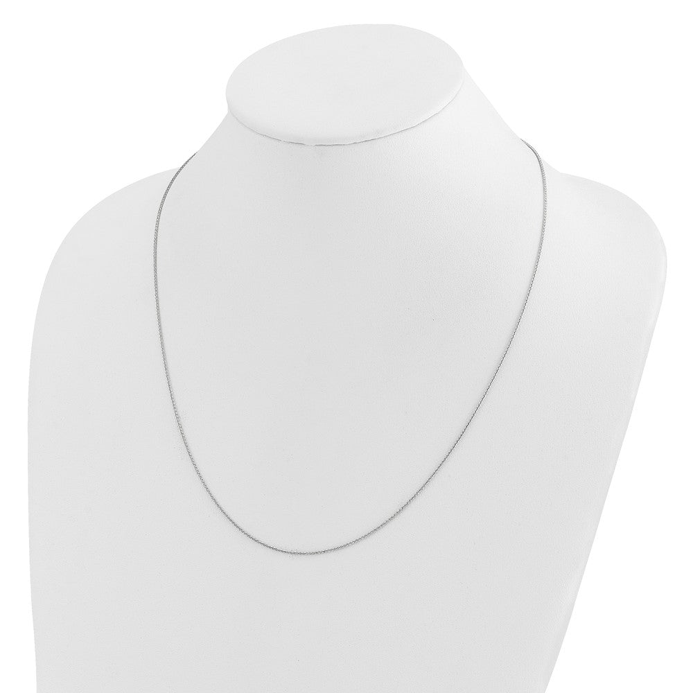 3 Inch 14K White Gold Adjustable .95mm D/C Wheat Chain Necklace
