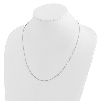 3 Inch 14K White Gold Adjustable .95mm D/C Wheat Chain Necklace
