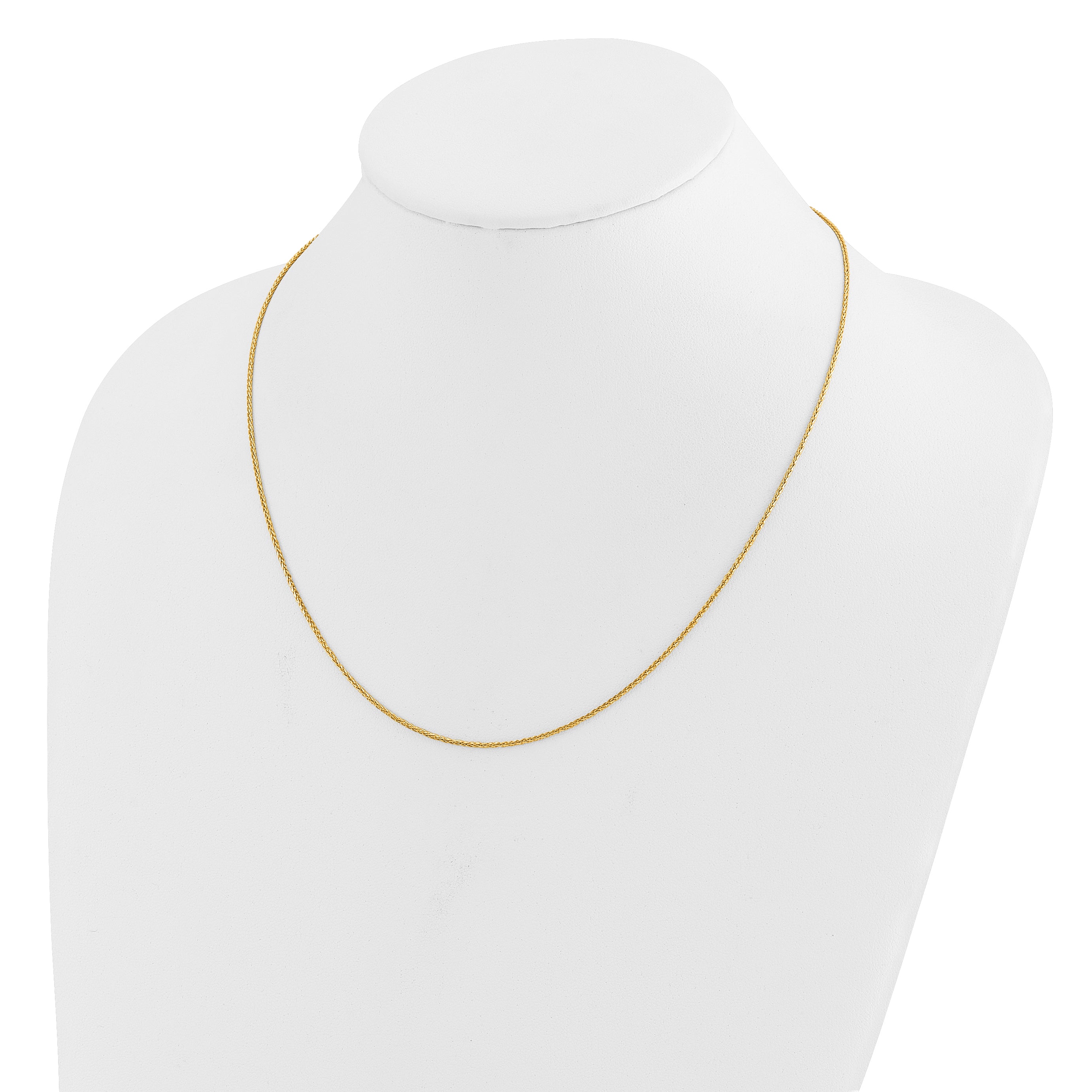 26 Inch 14K Yellow Gold Adjustable 1.2mm D/C Wheat Chain Necklace