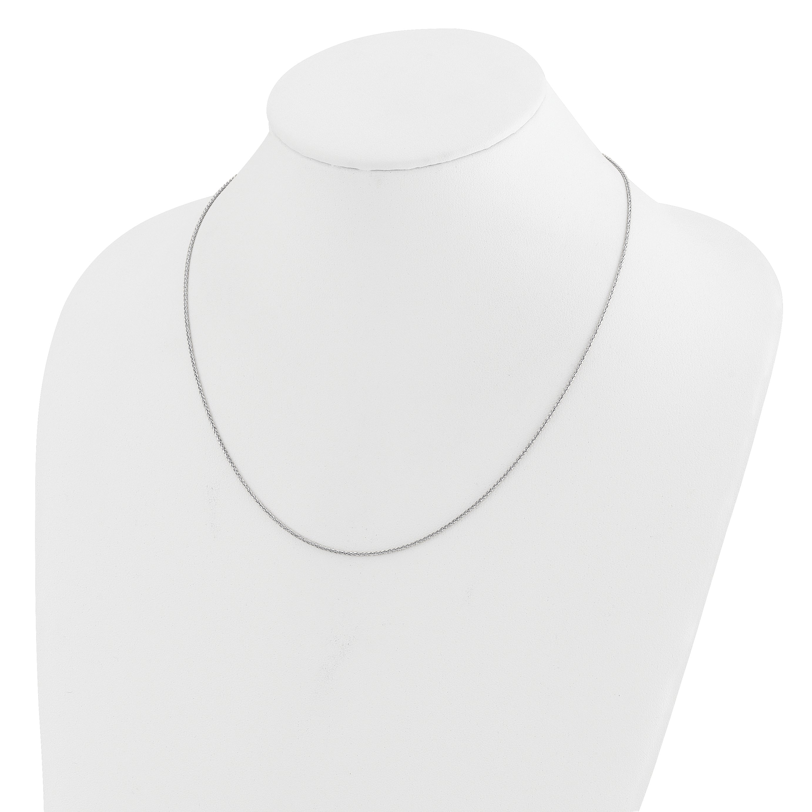 26 Inch 14K White Gold Adjustable 1.2mm D/C Wheat Chain Necklace