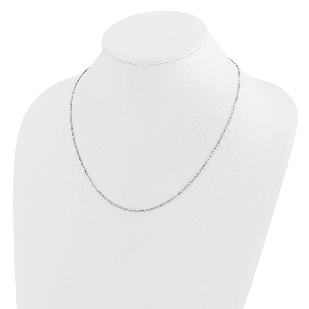 22 Inch 14K White Gold Adjustable 1.2mm D/C Wheat Chain Necklace